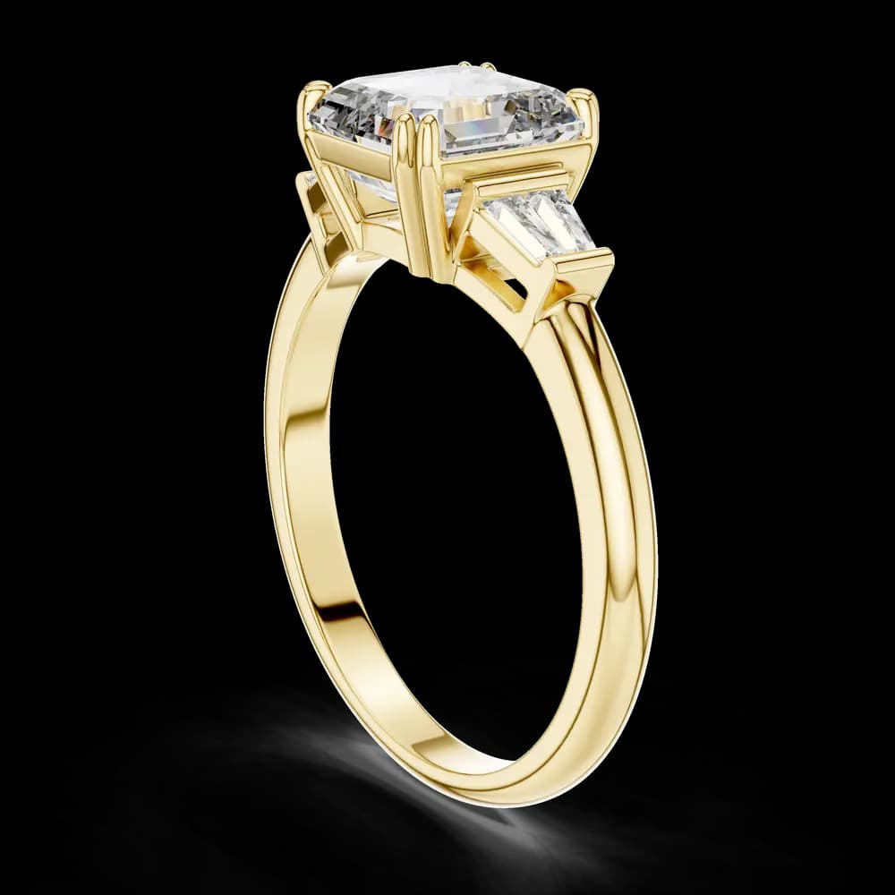 Baguette Side Asscher Cut Lab Grown Ring - Image 4 Baguette Side Asscher Cut Lab Grown Ring, view 4 of 5