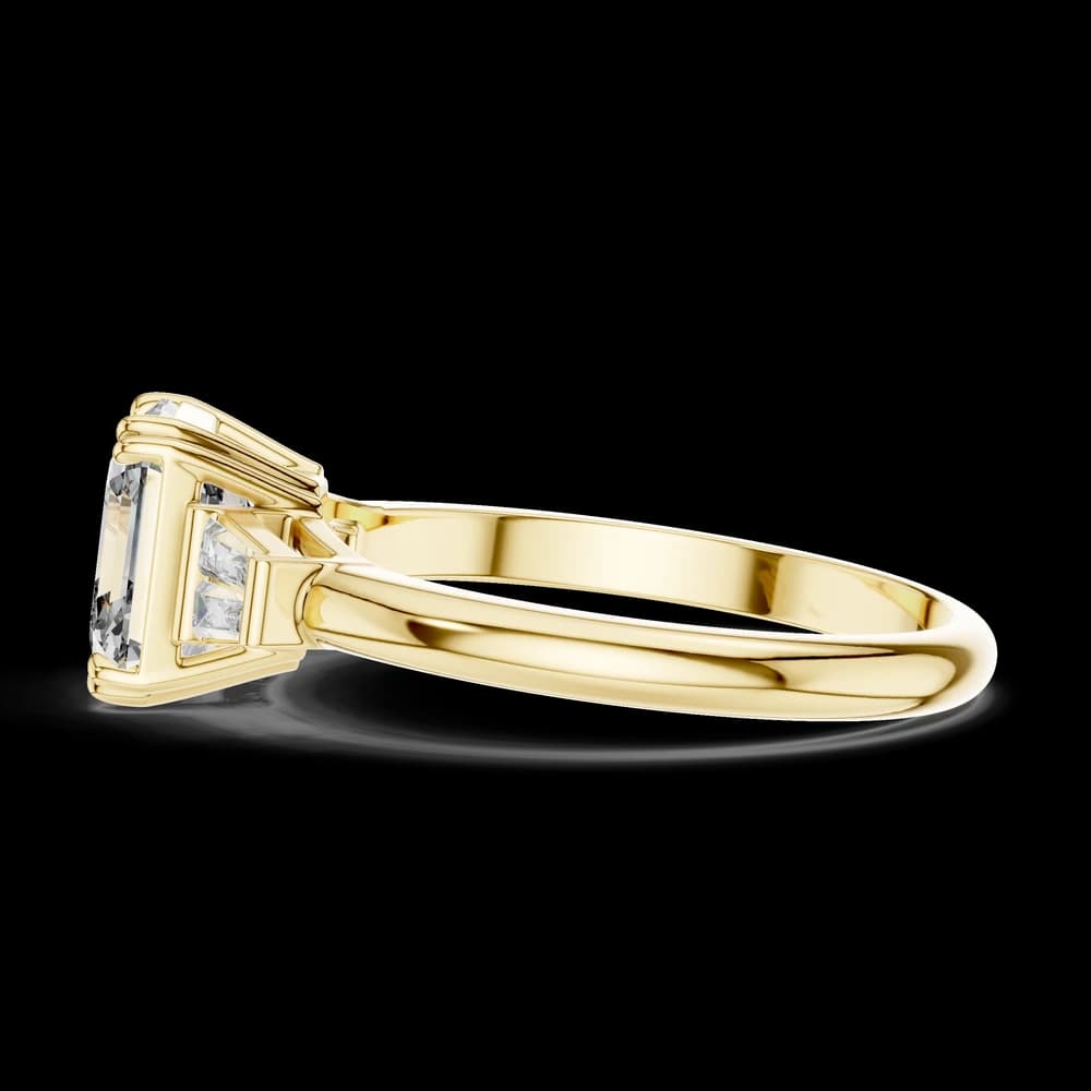 Baguette Side Asscher Cut Lab Grown Ring - Image 5 Baguette Side Asscher Cut Lab Grown Ring, view 5 of 5