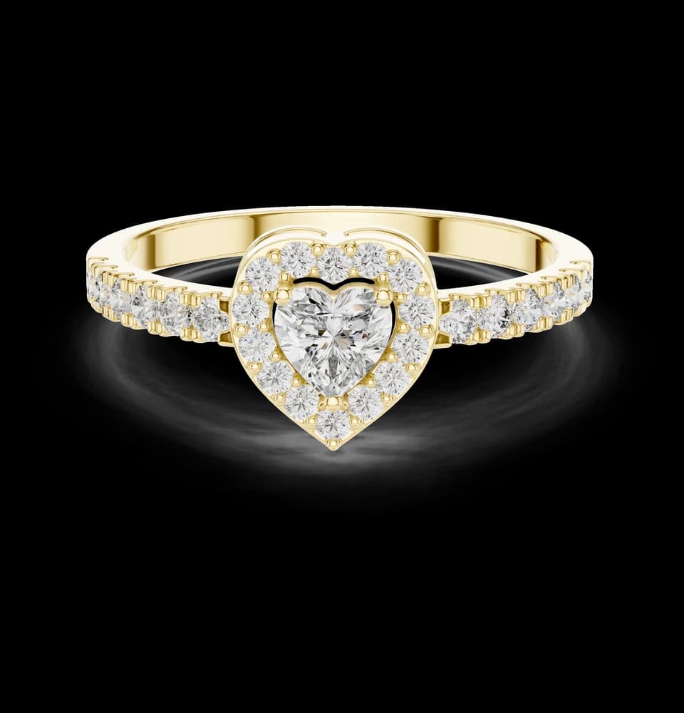Eternal Sparkle Heart & Round Diamond Lab Grown Diamond Ring - Image 3 Eternal Sparkle Heart & Round Diamond Lab Grown Diamond Ring, view 3 of 6