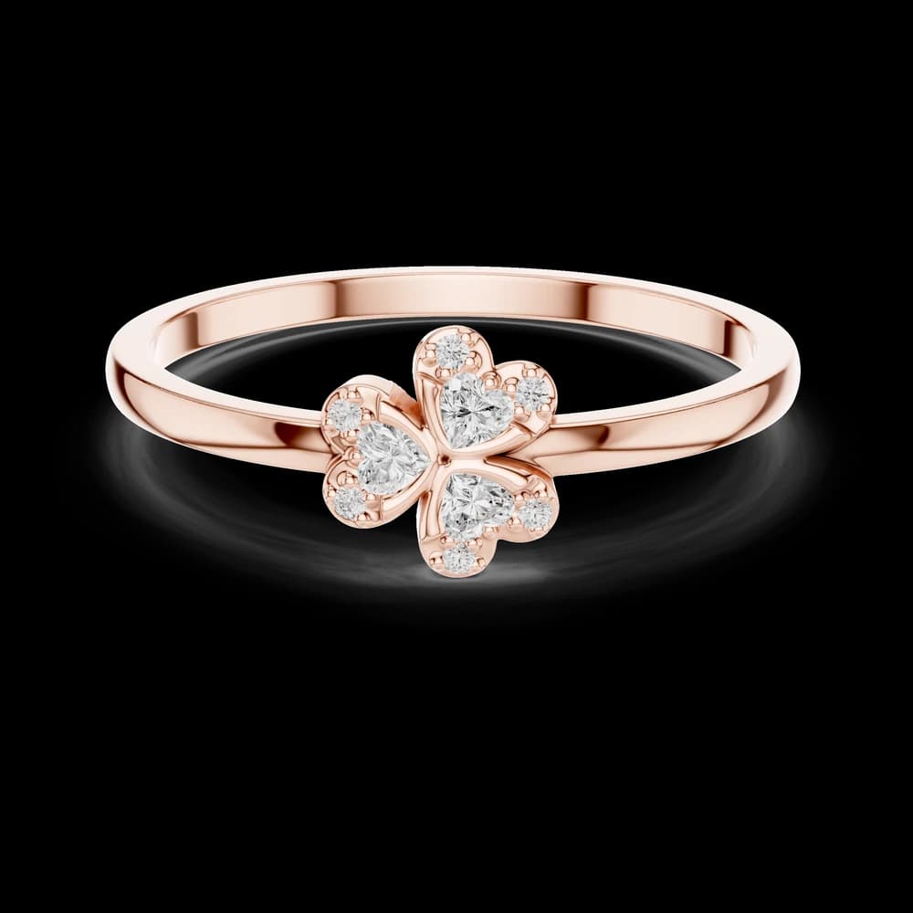 Trefoil Clover Heart Lab Grown Diamond Ring - Image 1 Trefoil Clover Heart Lab Grown Diamond Ring, view 1 of 6