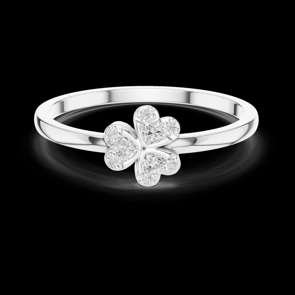 Trefoil Clover Heart Lab Grown Diamond Ring - Image 2 Trefoil Clover Heart Lab Grown Diamond Ring, view 2 of 6