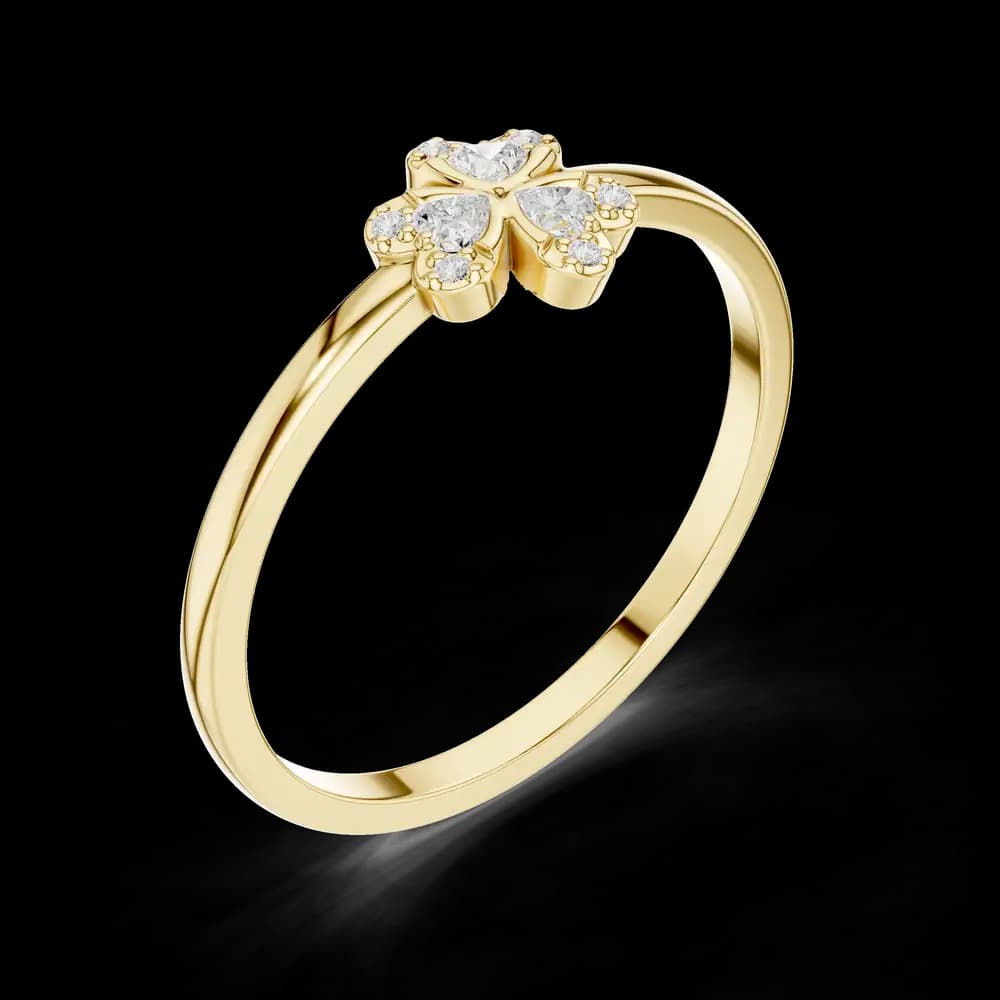 Trefoil Clover Heart Lab Grown Diamond Ring - Image 5 Trefoil Clover Heart Lab Grown Diamond Ring, view 5 of 6
