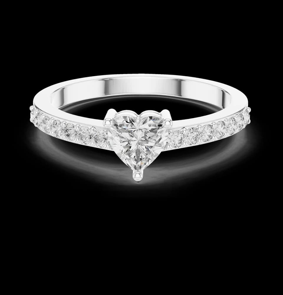 Heart-Pave Band Lab Grown Diamond Ring - Image 2 Heart-Pave Band Lab Grown Diamond Ring, view 2 of 6