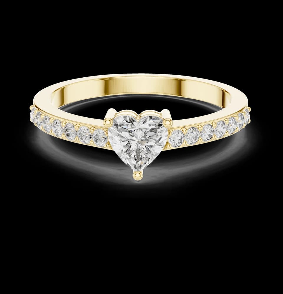 Heart-Pave Band Lab Grown Diamond Ring - Image 3 Heart-Pave Band Lab Grown Diamond Ring, view 3 of 6