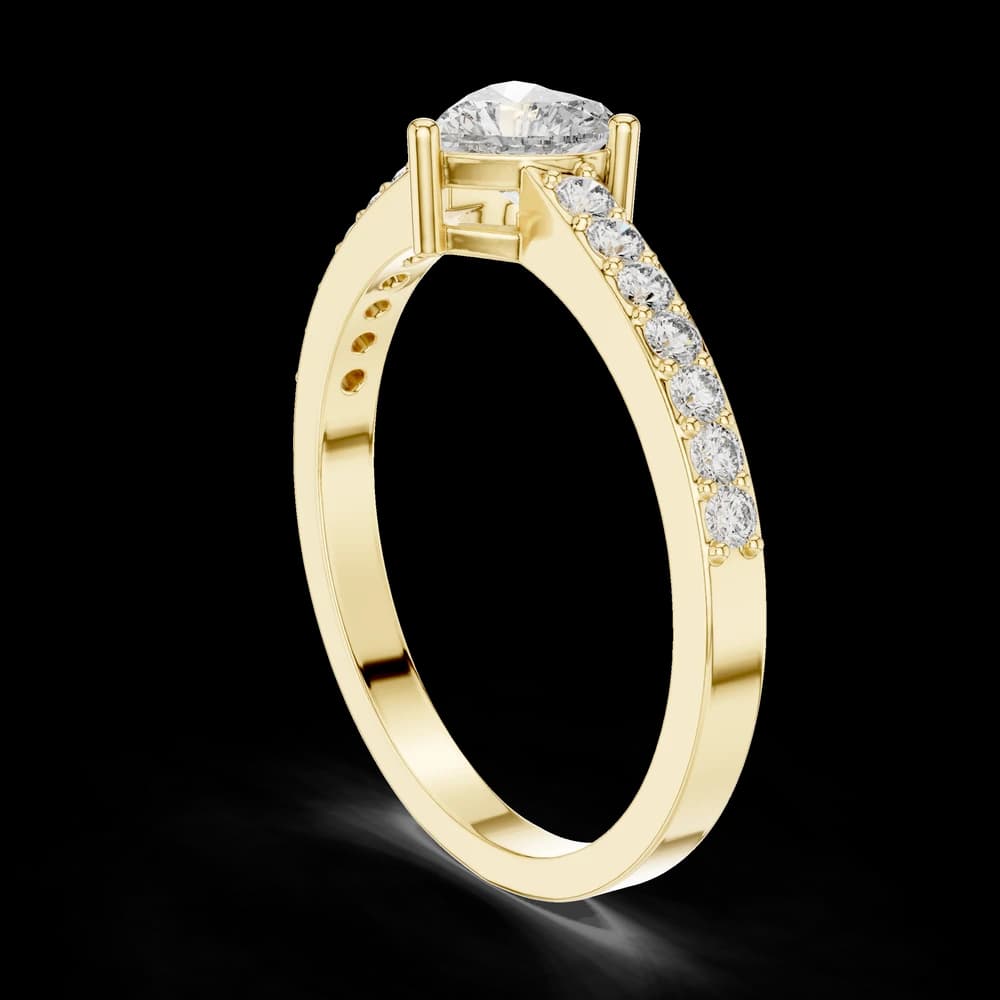 Heart-Pave Band Lab Grown Diamond Ring - Image 4 Heart-Pave Band Lab Grown Diamond Ring, view 4 of 6