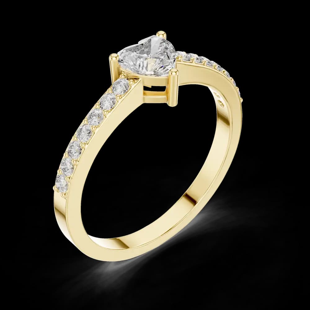 Heart-Pave Band Lab Grown Diamond Ring - Image 5 Heart-Pave Band Lab Grown Diamond Ring, view 5 of 6