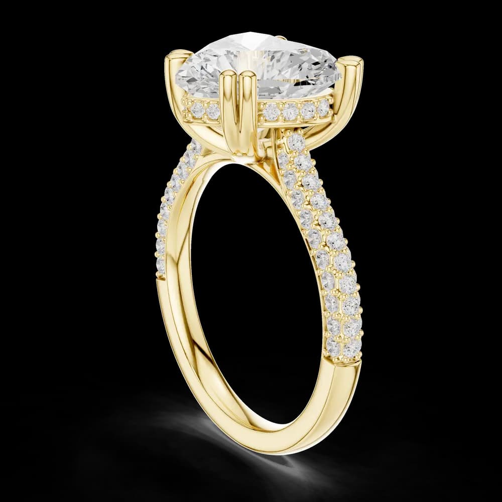 Elegant Heart Double Pave Lab Grown Diamond Ring - Image 4 Elegant Heart Double Pave Lab Grown Diamond Ring, view 4 of 6