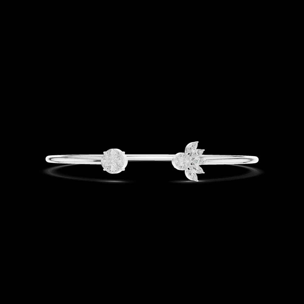 The Asymmetric Cluster Open Cuff Bangle - Image 3 The Asymmetric Cluster Open Cuff Bangle, view 3 of 7