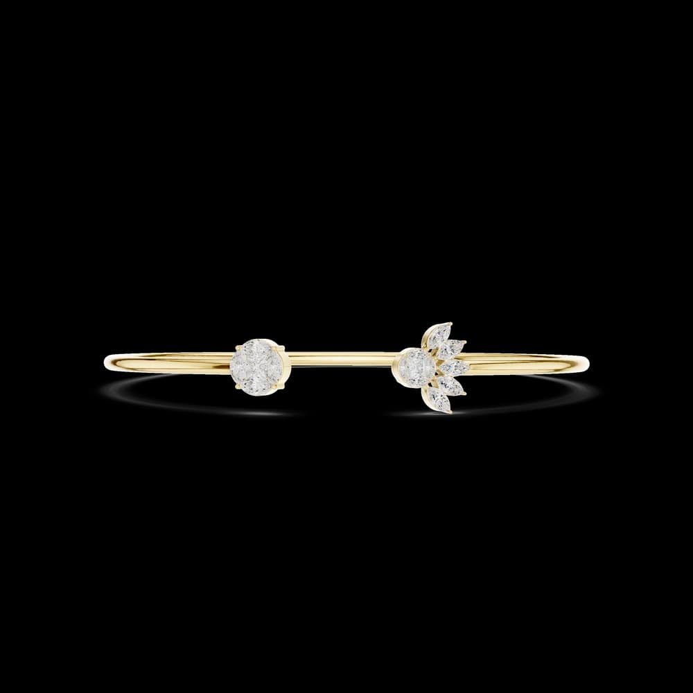 The Asymmetric Cluster Open Cuff Bangle - Image 4 The Asymmetric Cluster Open Cuff Bangle, view 4 of 7
