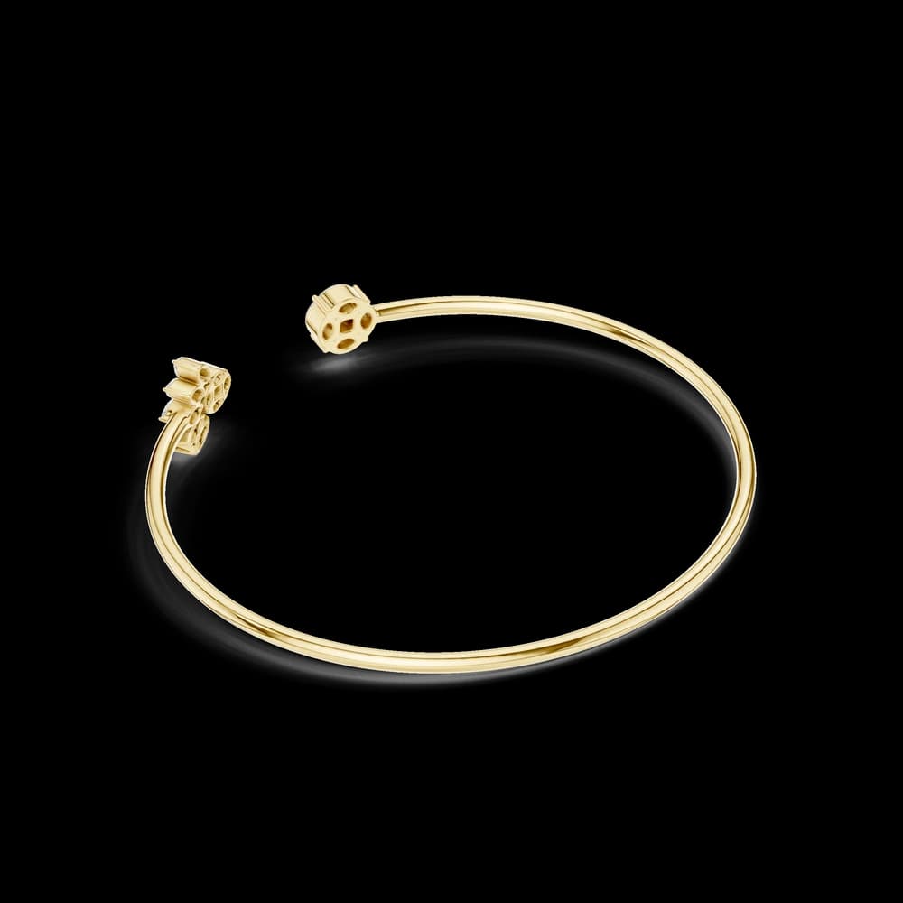 The Asymmetric Cluster Open Cuff Bangle - Image 5 The Asymmetric Cluster Open Cuff Bangle, view 5 of 7
