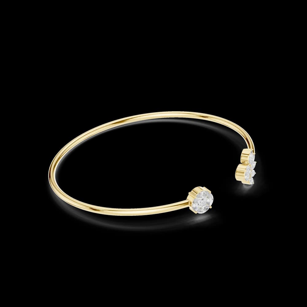 The Asymmetric Cluster Open Cuff Bangle - Image 6 The Asymmetric Cluster Open Cuff Bangle, view 6 of 7