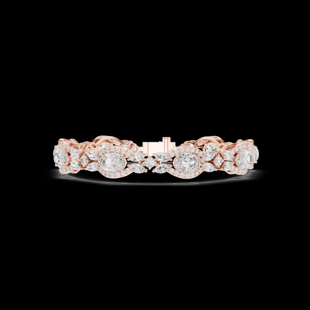 The Oval Halo & Marquise Cluster Bracelet - Image 2 The Oval Halo & Marquise Cluster Bracelet, view 2 of 7