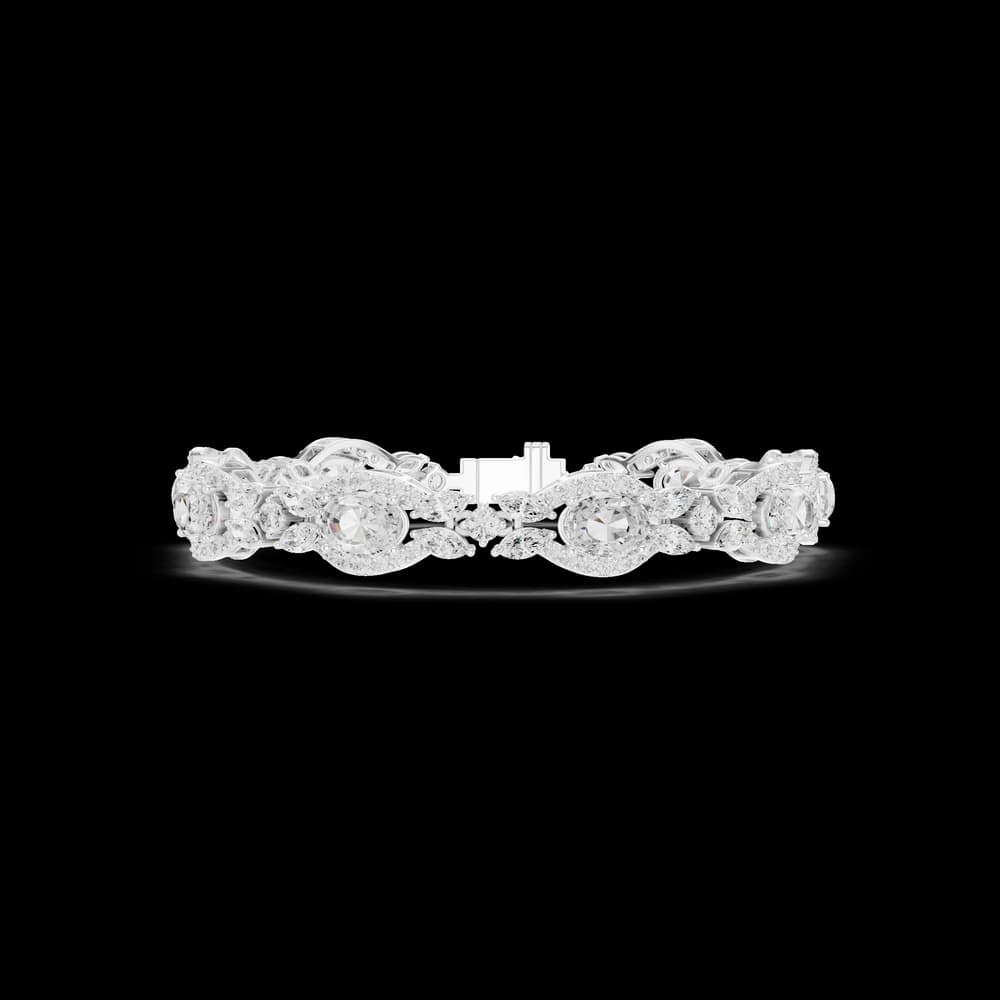 The Oval Halo & Marquise Cluster Bracelet - Image 3 The Oval Halo & Marquise Cluster Bracelet, view 3 of 7