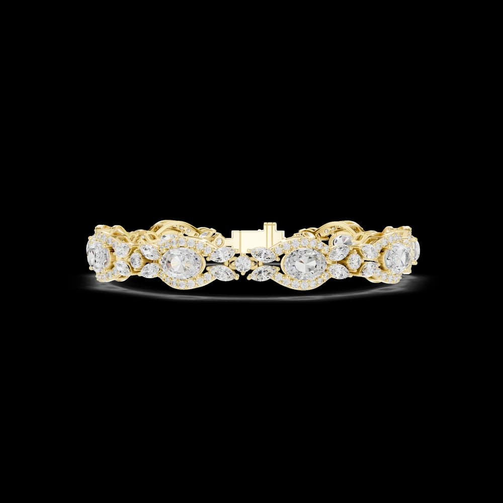 The Oval Halo & Marquise Cluster Bracelet - Image 4 The Oval Halo & Marquise Cluster Bracelet, view 4 of 7