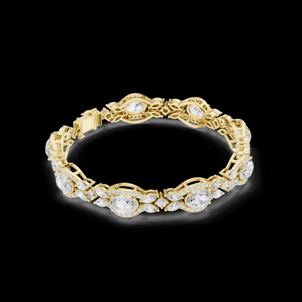 The Oval Halo & Marquise Cluster Bracelet - Image 5 The Oval Halo & Marquise Cluster Bracelet, view 5 of 7