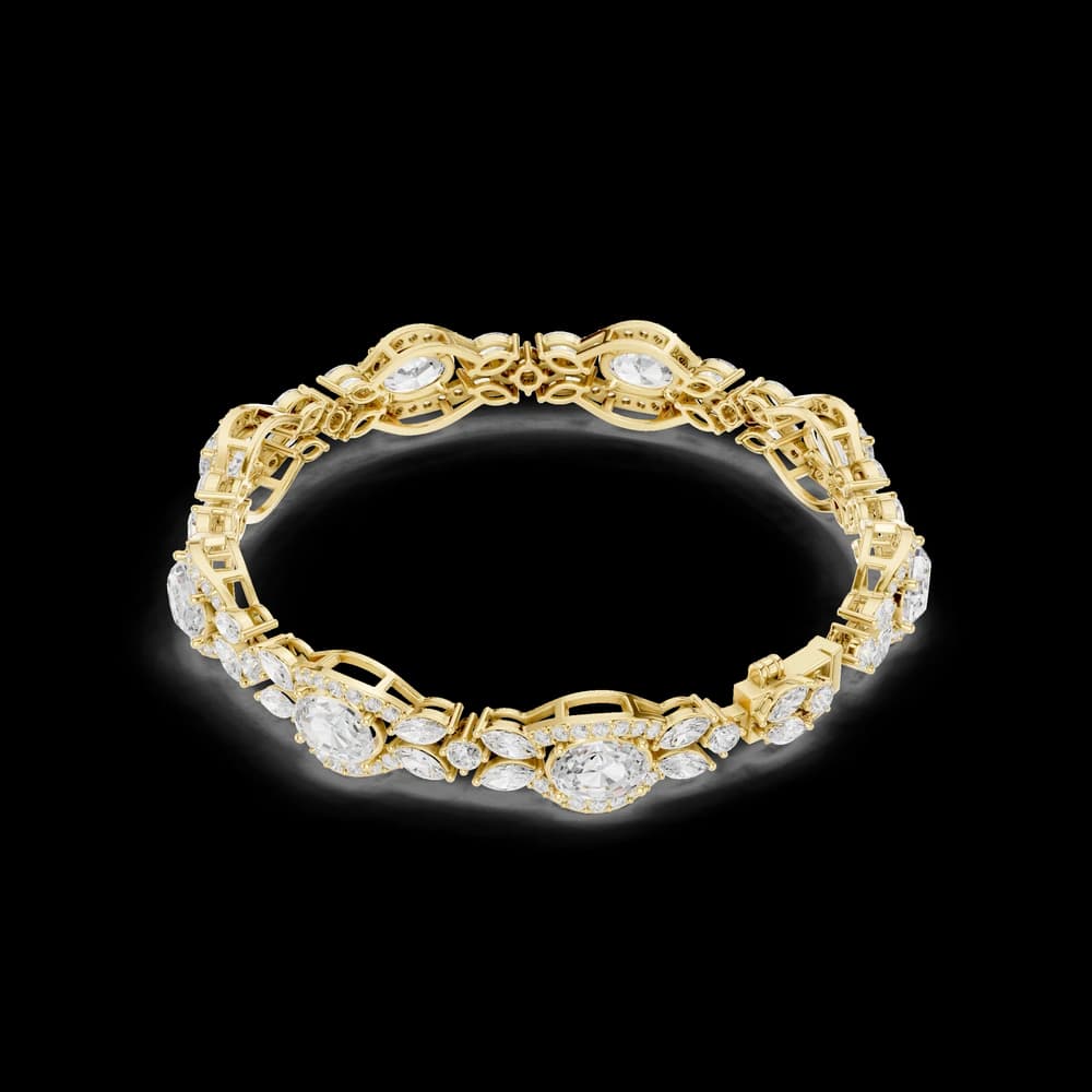 The Oval Halo & Marquise Cluster Bracelet - Image 6 The Oval Halo & Marquise Cluster Bracelet, view 6 of 7