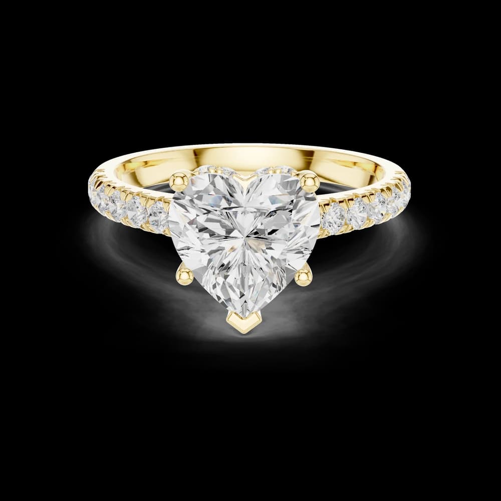 Heart-Cut Hidden Halo Lab-Grown Diamond Ring - Image 6 Heart-Cut Hidden Halo Lab-Grown Diamond Ring, view 6 of 9