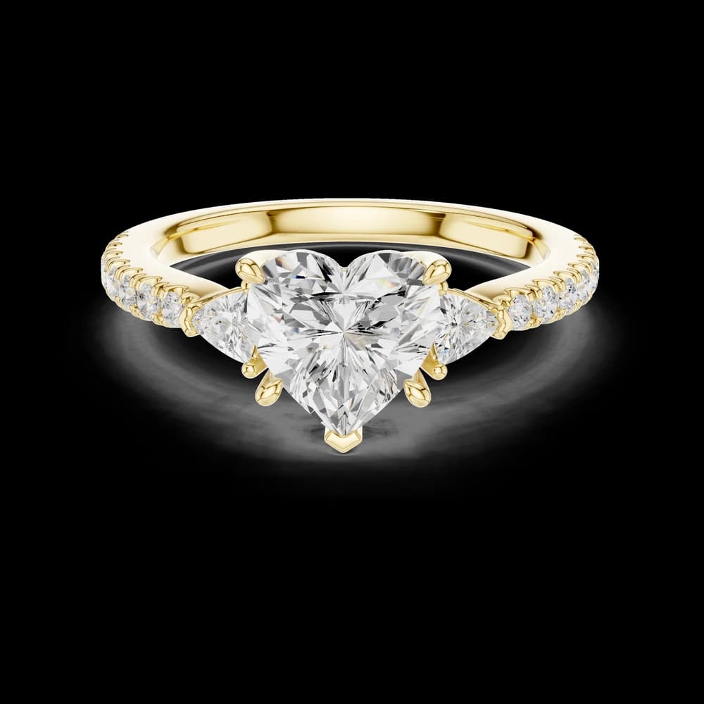 Heart Pear Trio Pave Lab Grown Diamond Ring - Image 3 Heart Pear Trio Pave Lab Grown Diamond Ring, view 3 of 6