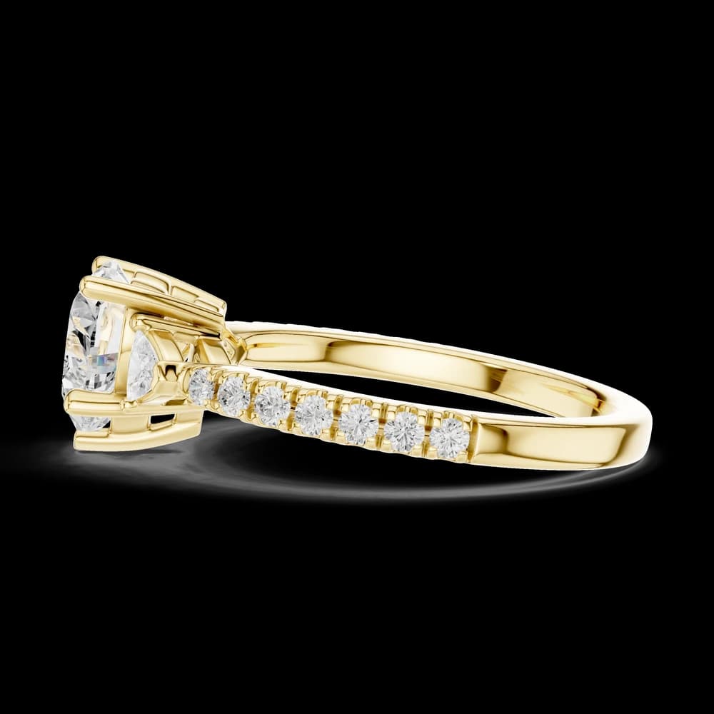 Heart Pear Trio Pave Lab Grown Diamond Ring - Image 6 Heart Pear Trio Pave Lab Grown Diamond Ring, view 6 of 6