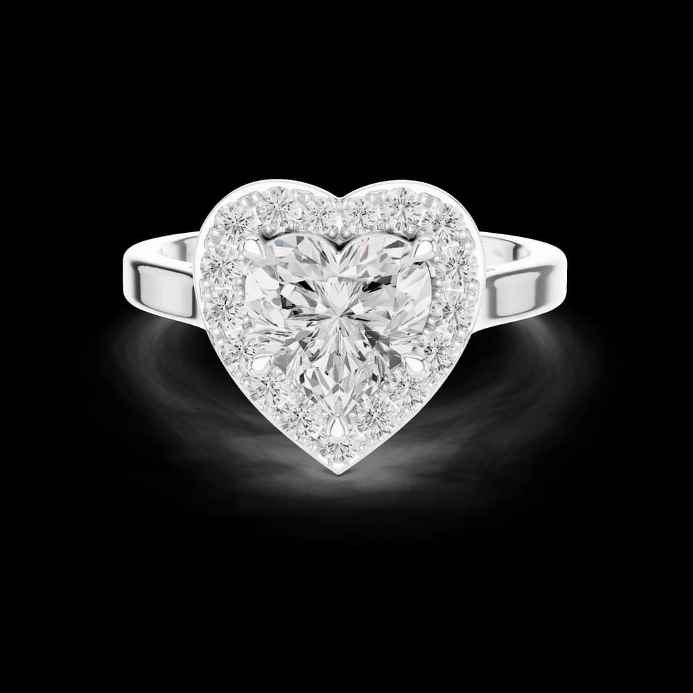 Heart Halo Round Lab Grown Diamond Ring - Image 2 Heart Halo Round Lab Grown Diamond Ring, view 2 of 6