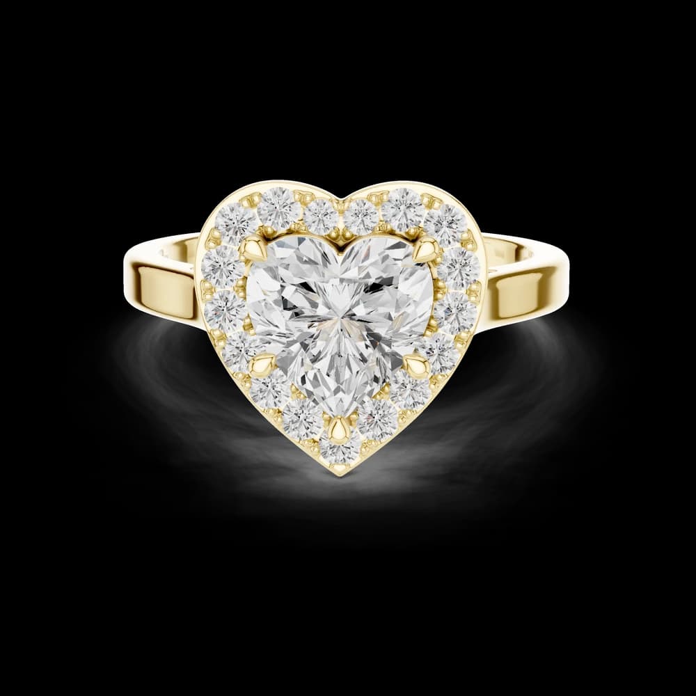 Heart Halo Round Lab Grown Diamond Ring - Image 3 Heart Halo Round Lab Grown Diamond Ring, view 3 of 6