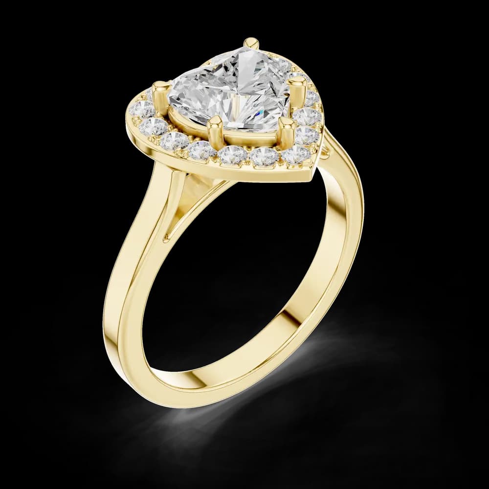 Heart Halo Round Lab Grown Diamond Ring - Image 5 Heart Halo Round Lab Grown Diamond Ring, view 5 of 6