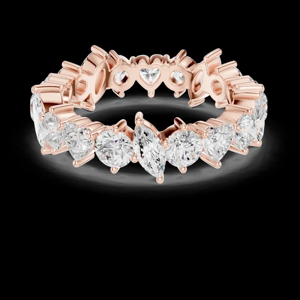 Multi-Shape Heart & Marquise Diamond Eternity Band - Image 1 Multi-Shape Heart & Marquise Diamond Eternity Band, view 1 of 6