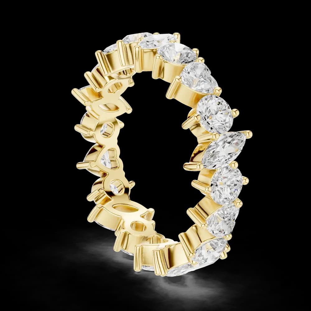 Multi-Shape Heart & Marquise Diamond Eternity Band - Image 4 Multi-Shape Heart & Marquise Diamond Eternity Band, view 4 of 6