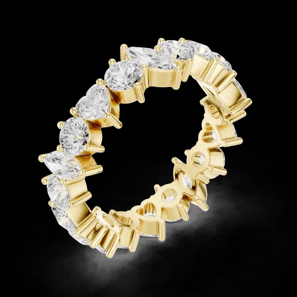 Multi-Shape Heart & Marquise Diamond Eternity Band - Image 5 Multi-Shape Heart & Marquise Diamond Eternity Band, view 5 of 6