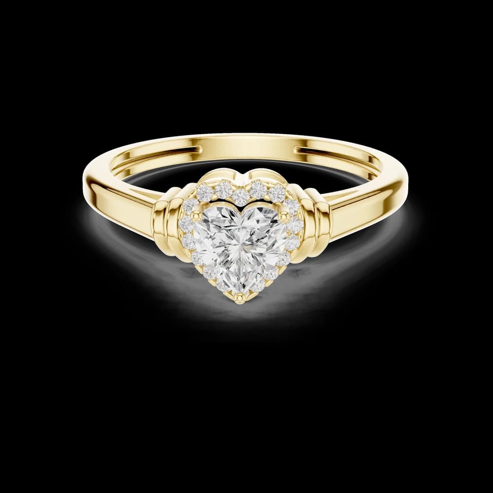 Heart Shaped Lab Grown Diamond Halo Ring - Image 3 Heart Shaped Lab Grown Diamond Halo Ring, view 3 of 6