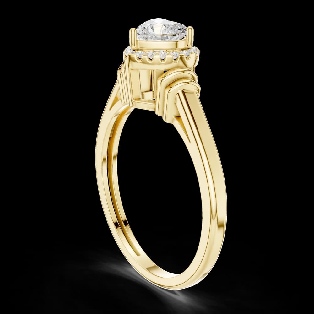 Heart Shaped Lab Grown Diamond Halo Ring - Image 4 Heart Shaped Lab Grown Diamond Halo Ring, view 4 of 6
