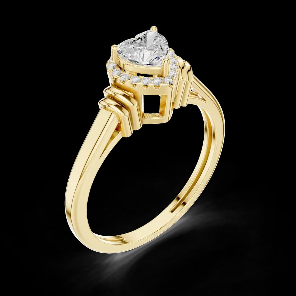 Heart Shaped Lab Grown Diamond Halo Ring - Image 5 Heart Shaped Lab Grown Diamond Halo Ring, view 5 of 6